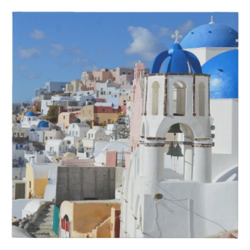 Greece Santorini lanscape   Faux Canvas Print