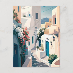 Oia, Santorini 1 (Watercolor) Postcard