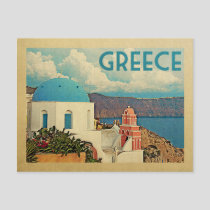 Greece Santorini Postcard Vintage Travel