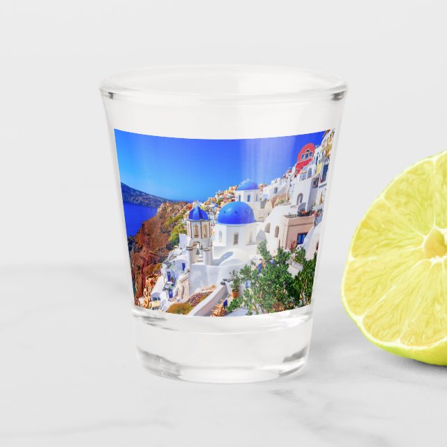 Greece Santorini  Shot Glass (Front)