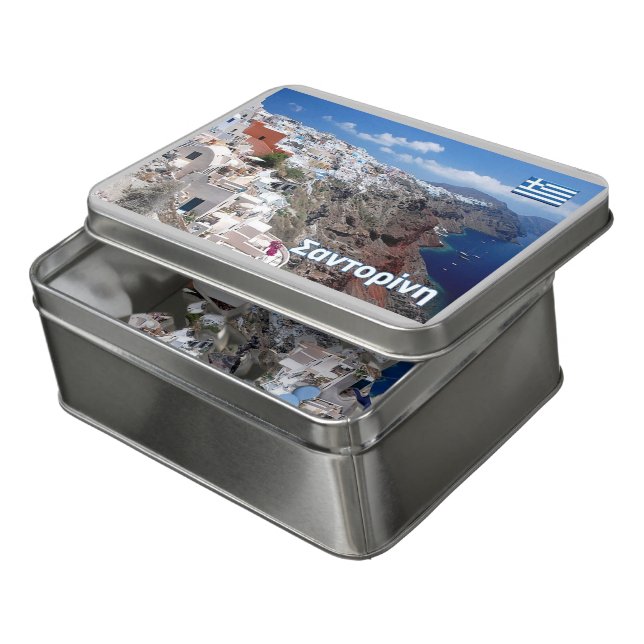 Greece - Santorini - Thera - Thira - Jigsaw Puzzle (Lid Open)