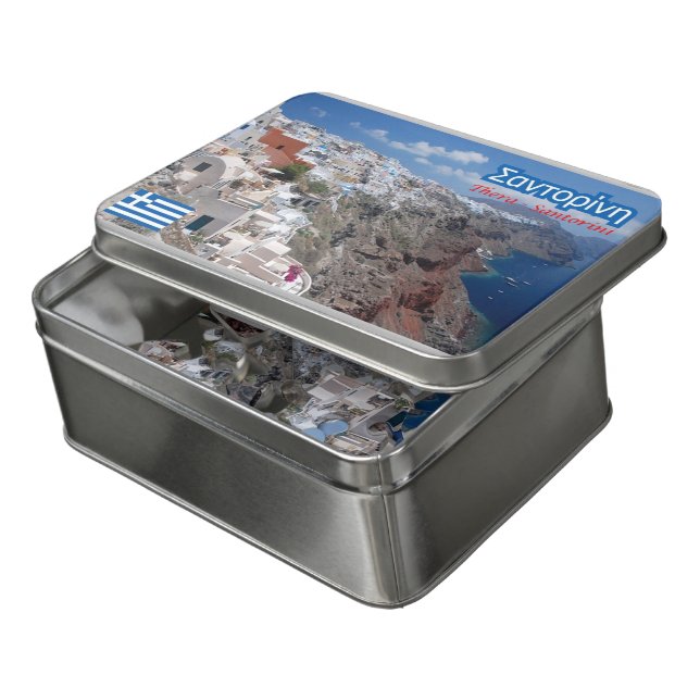 Greece - Santorini - Thera - Thira - Jigsaw Puzzle (Lid Open)