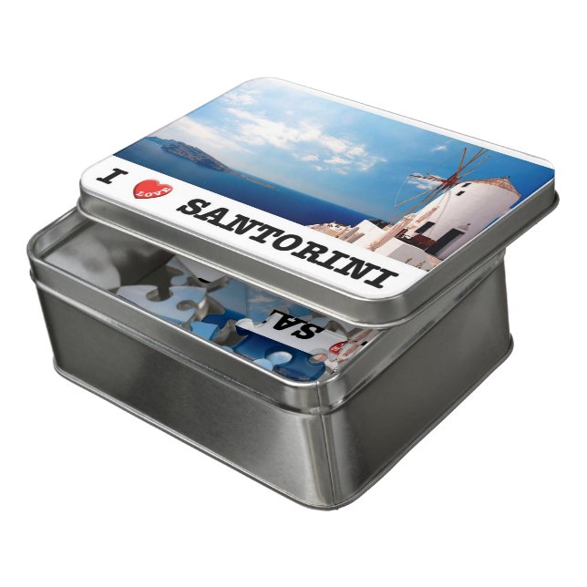 Greece - Santorini - Thera - Thira - Jigsaw Puzzle (Lid Open)