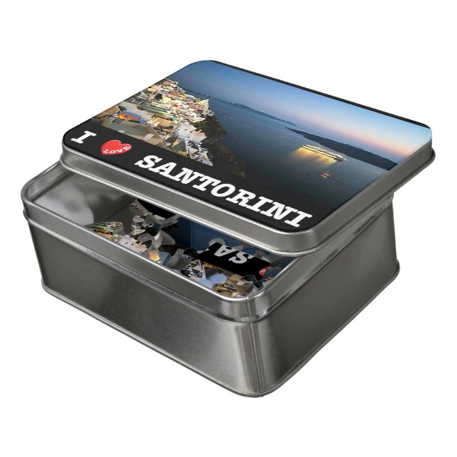 Greece - Santorini - Thera - Thira - Jigsaw Puzzle (Lid Open)