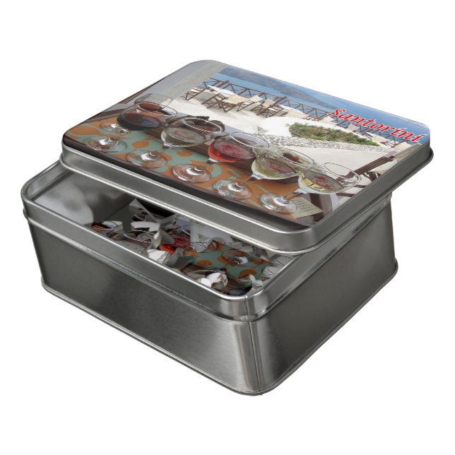 Greece - Santorini - Thera - Thira - Wine - Jigsaw Puzzle (Lid Open)