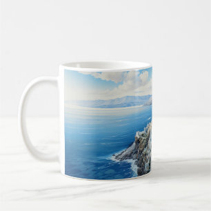 Greece Santorini Watercolour Painting Design. Coffee Mug