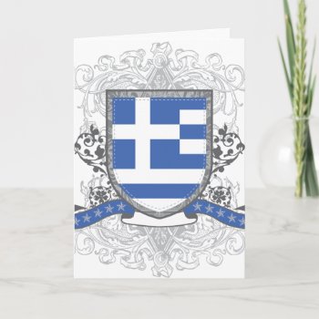 Greece Shield Greeting Card by brev87 at Zazzle