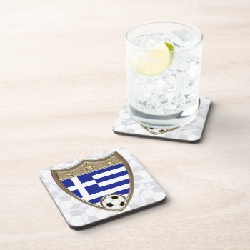 Greece Soccer Drink Coaster by arklights at Zazzle