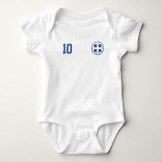 Greece Soccer/Football Custom Name & Number Baby Bodysuit