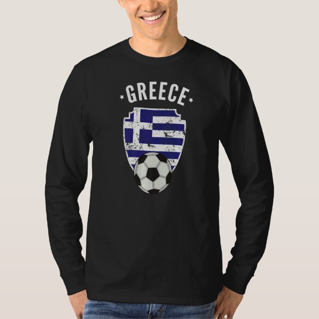 Greece Soccer Greece Flag Football Greek Pride Roo T-Shirt (Front)