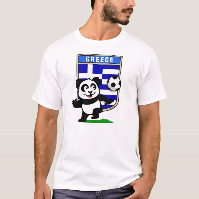 Greece Soccer Panda (light shirts) T-Shirt (Front)