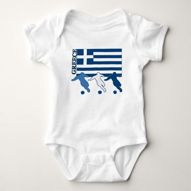 Greece - Soccer Players Baby Bodysuit (Front)