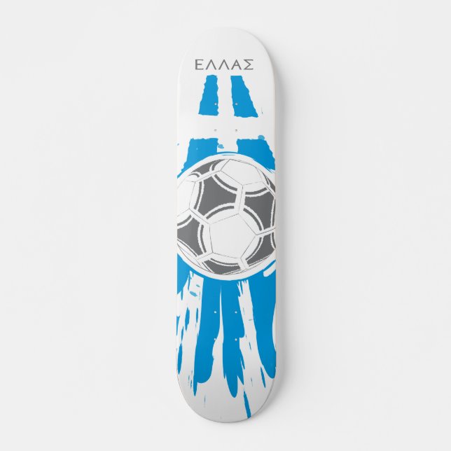Greece Soccer Skateboard Deck (Front)