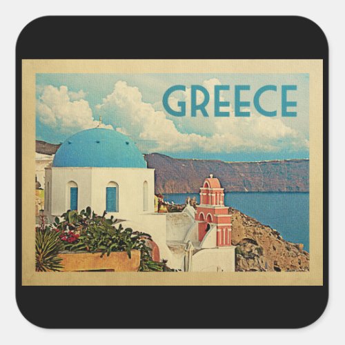 Greece Stickers Santorini Vintage Travel