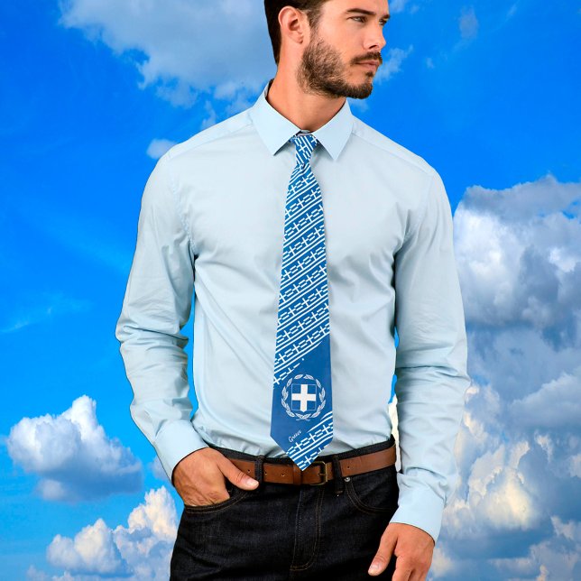 Greece Stripes Tie, business Greek Flag fashion Neck Tie (Creator Uploaded)