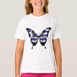 Greece Swallowtail Butterfly Flag Sticker T-Shirt