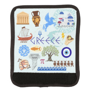 Greece Symbols Travel Lovers Luggage Handle Wrap
