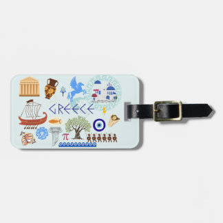 Greece Symbols Travel Lovers Luggage Tag