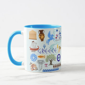 Greece Symbols Travel Lovers Mug