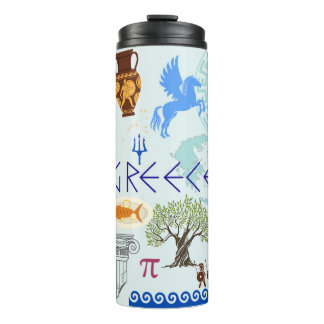 Greece Symbols Travel Lovers Thermal Tumbler