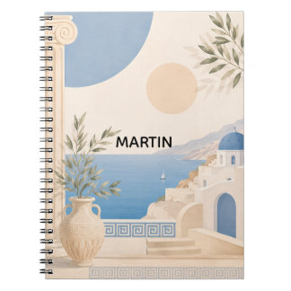 Greece Theme with personalized name Notebook