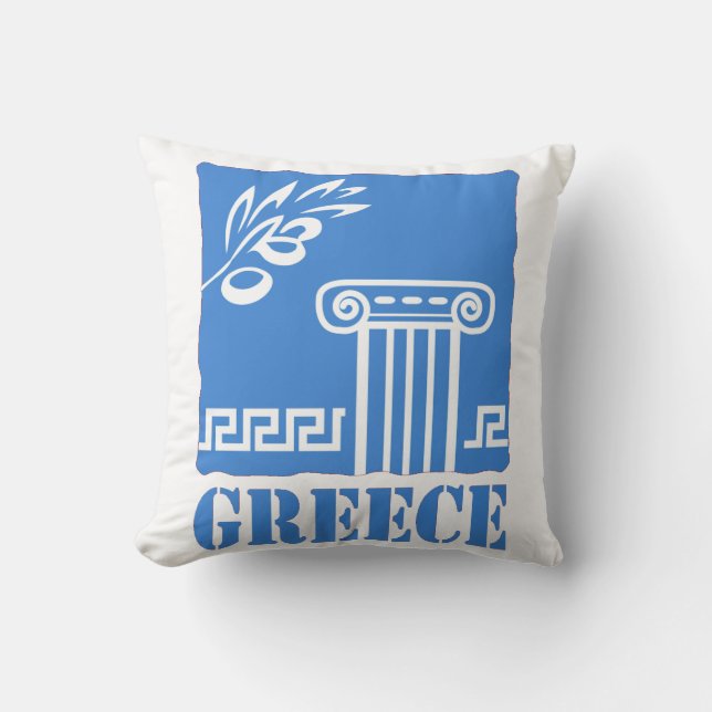 Greece Throw Pillow (Front)
