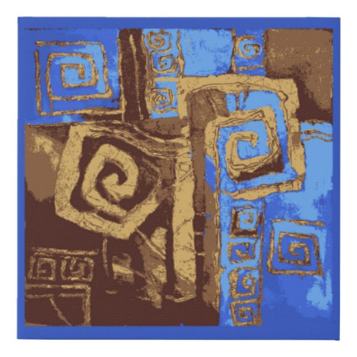 Greece Totem Tribal Abstract Art  Faux Canvas Print