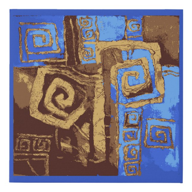 Greece Totem Tribal Abstract Art  Faux Canvas Print (Front)