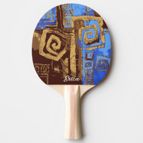Greece Totem Tribal Abstract Art Personalized Ping Pong Paddle