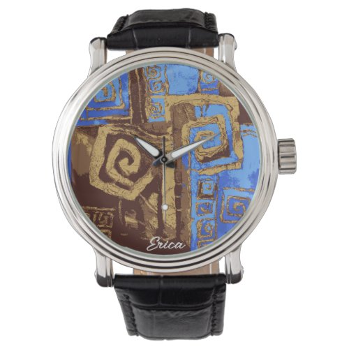 Greece Totem Tribal Abstract Art Personalized Watch