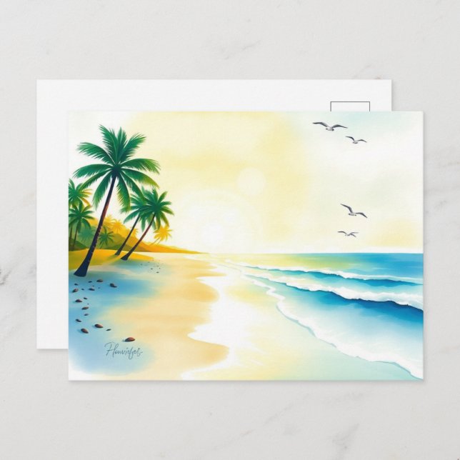 Greece Travel Art Vintage Postcard (Front/Back)