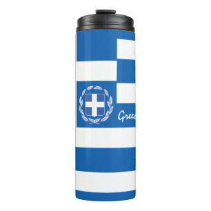 Greece Travel Mug, patriotic Greek Flag Thermal Tumbler