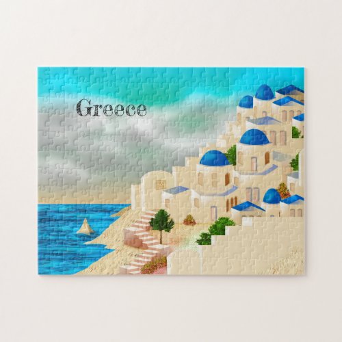 Greece Travel Poster Puzzle