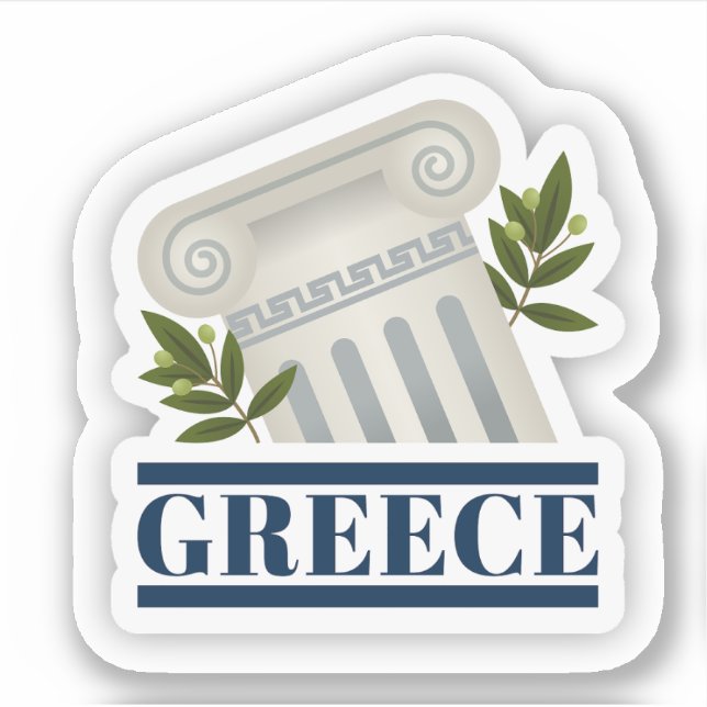 Greece Travel Vinyl Sticker (Front)