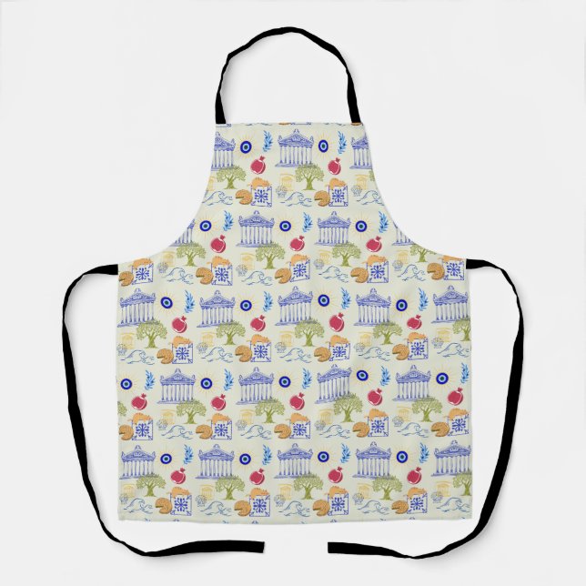 Greece Vacation Minimalism Apron (Front)