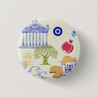 Greece Vacation Minimalism Button