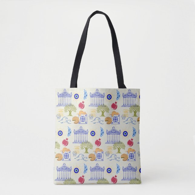 Greece Vacation Minimalism Tote Bag (Front)
