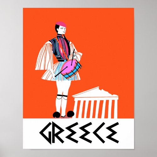 Greece vintage style travel poster