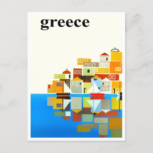 Greece vintage travel Postcard