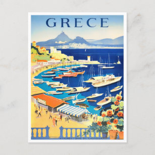Greece vintage travel Postcard