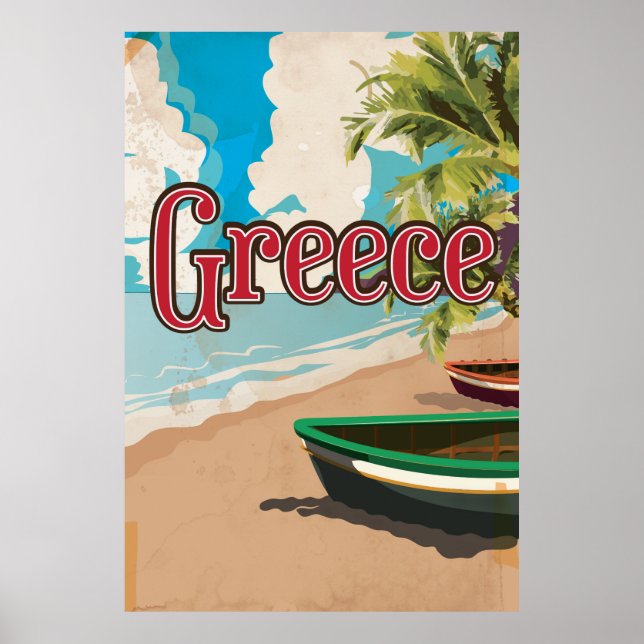 Greece vintage travel poster (Front)