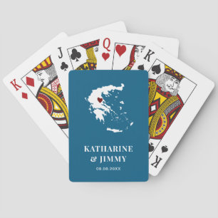 Greece Wedding Favor Deck of Cards, Map Poker Cards