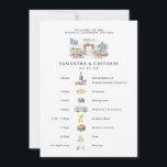 Greece Wedding Weekend Welcome Digital Invitation<br><div class="desc">Digital download available. My oh my! A wedding so hot (figuratively, not literally), your guest will a fan need to cool down. Our wedding program fan cards add an elegant and sophisticated touch to your special day. This wedding program features cute Greek illustrations with a simple and minimalistic design. This...</div>