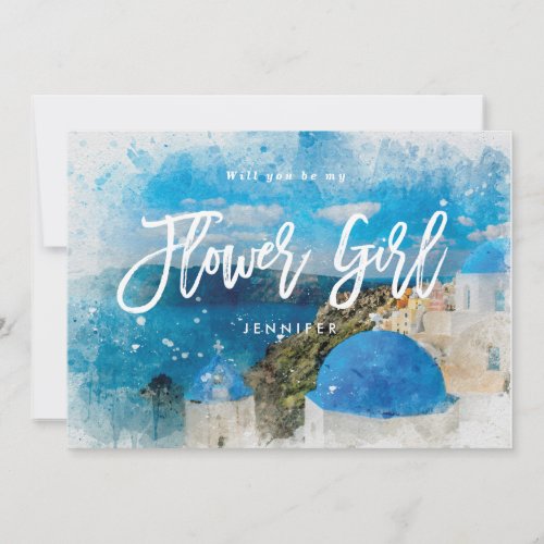 Greece will you be my flower girl proposal card