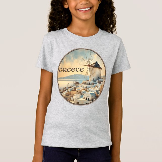 Greece Windmills of Mykonos T-Shirt (Front)