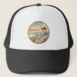 Greece Windmills of Mykonos Trucker Hat