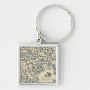 Greece with inset maps of Corfu and Stampalia Keychain