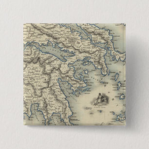 Greece with inset maps of Corfu and Stampalia Pinback Button