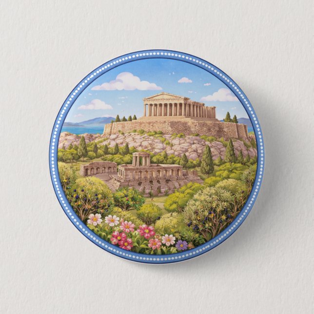 Greece's Acropolis Button (Front)