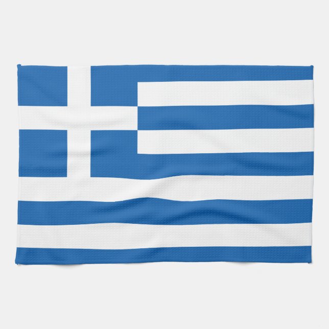 Greece's Flag Kitchen Towel (Horizontal)